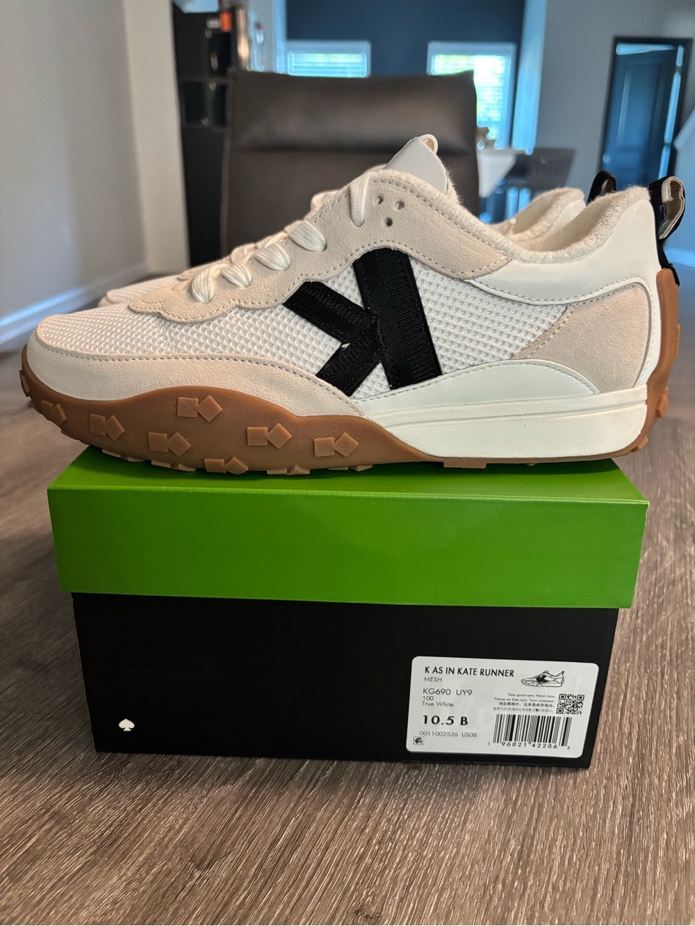 K as in Kate Runner White Black Gum Sole Sneakers